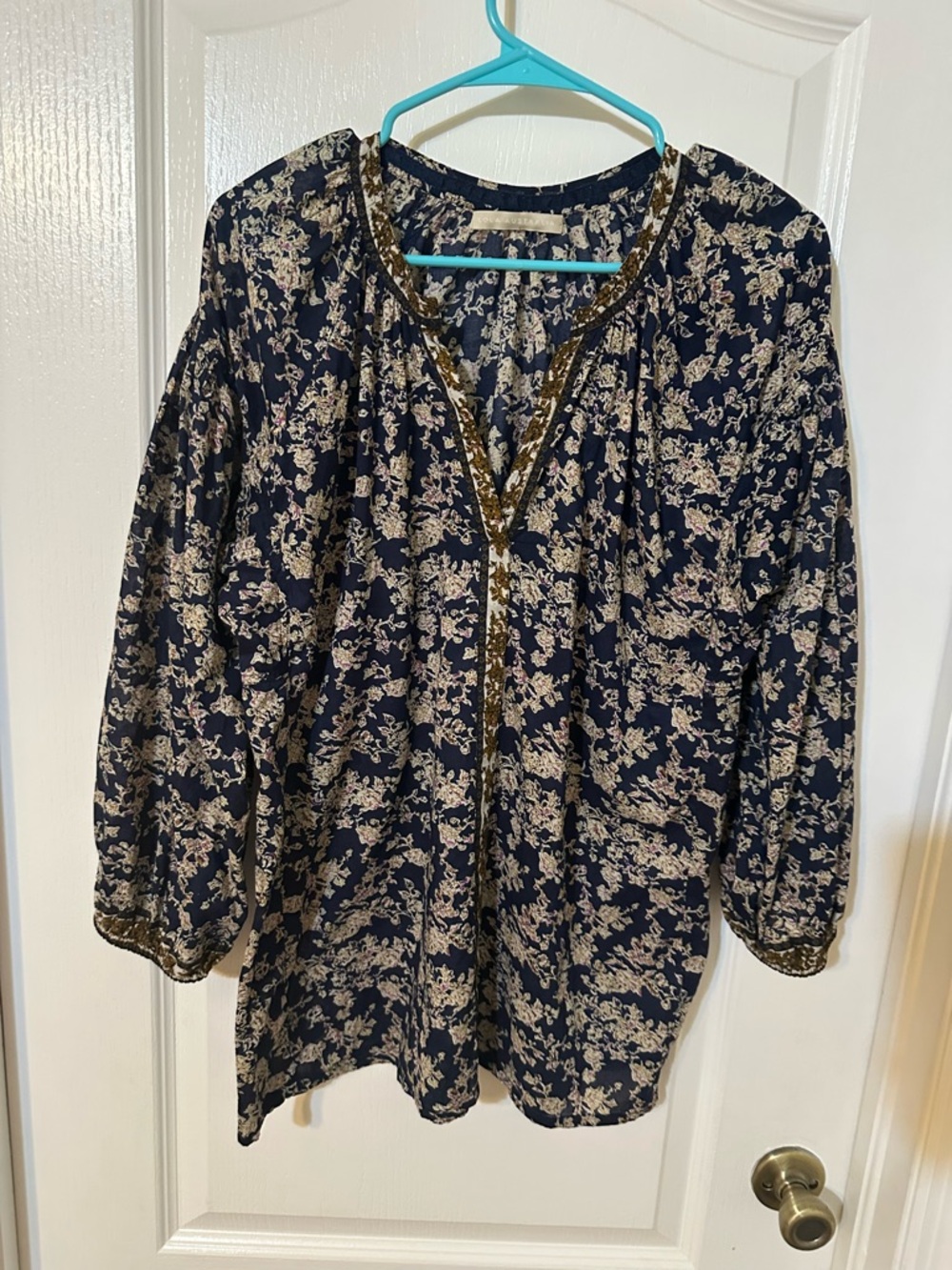 Lola Australia Navy Floral Boho Tunic Size S Ditsy Floral Flowy Tunic Top
